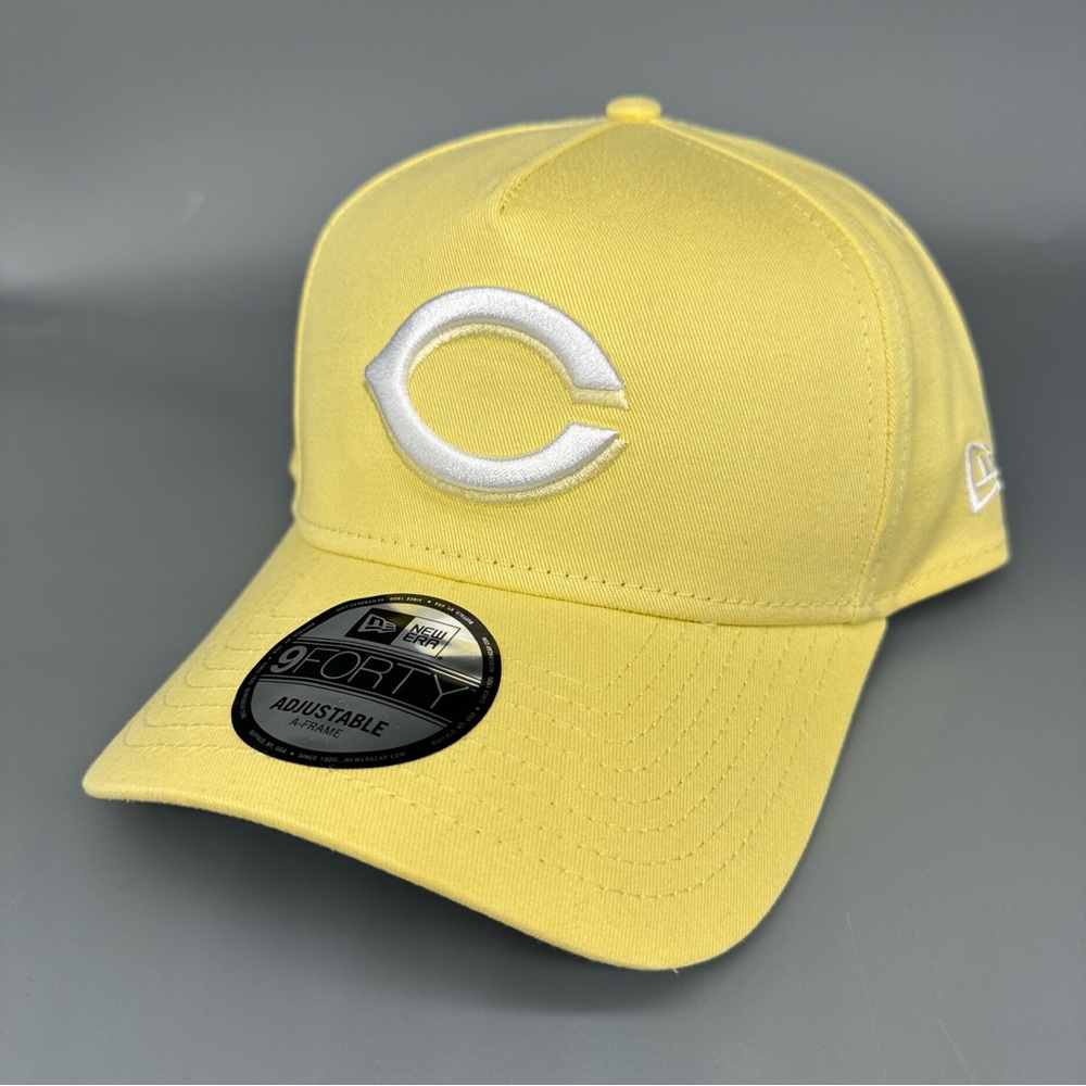 New Era 9Forty Cincinnati Reds A-Frame Snapback Adjustable Pastel Yellow Hat Cap